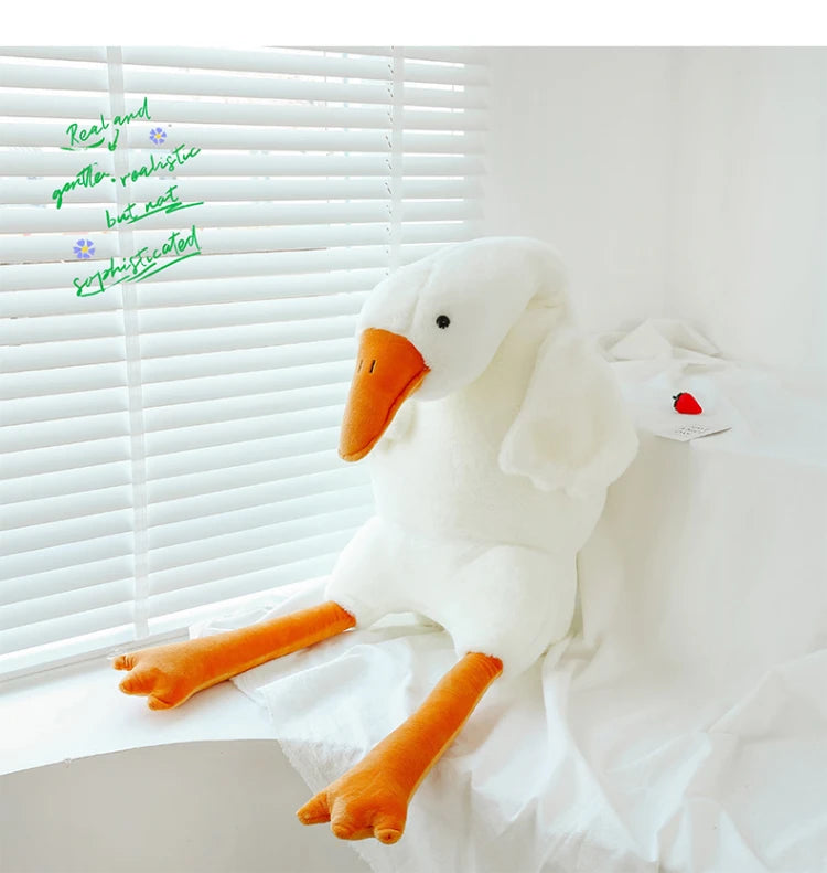 90-190cm Lovely Big White Goose Throw Pillow Plush Doll Sleep on Bed Birthday stuffed Toys