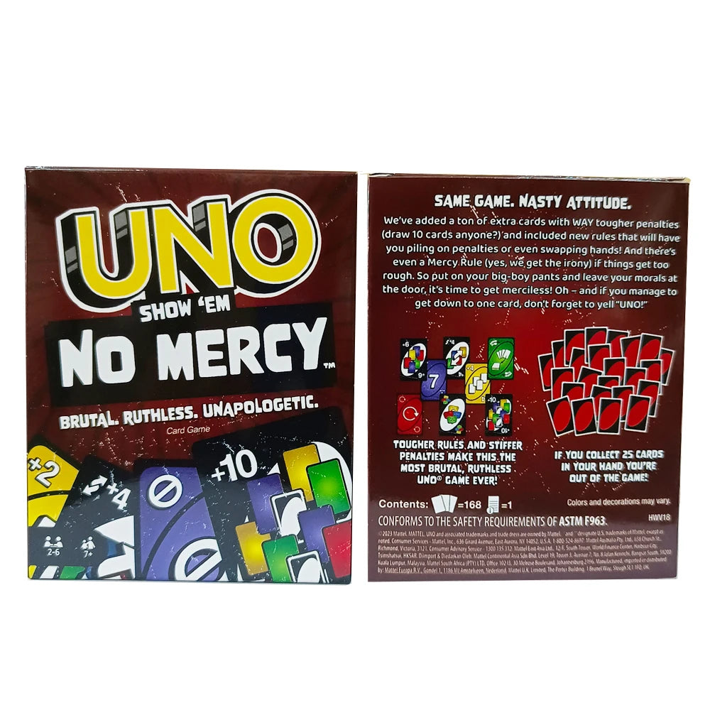 Uno No mercy Game Board UNO Cards Table Family Party Entertainment Toys Children