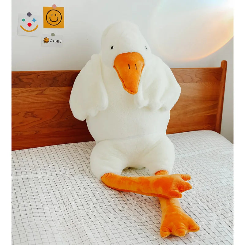 90-190cm Lovely Big White Goose Throw Pillow Plush Doll Sleep on Bed Birthday stuffed Toys