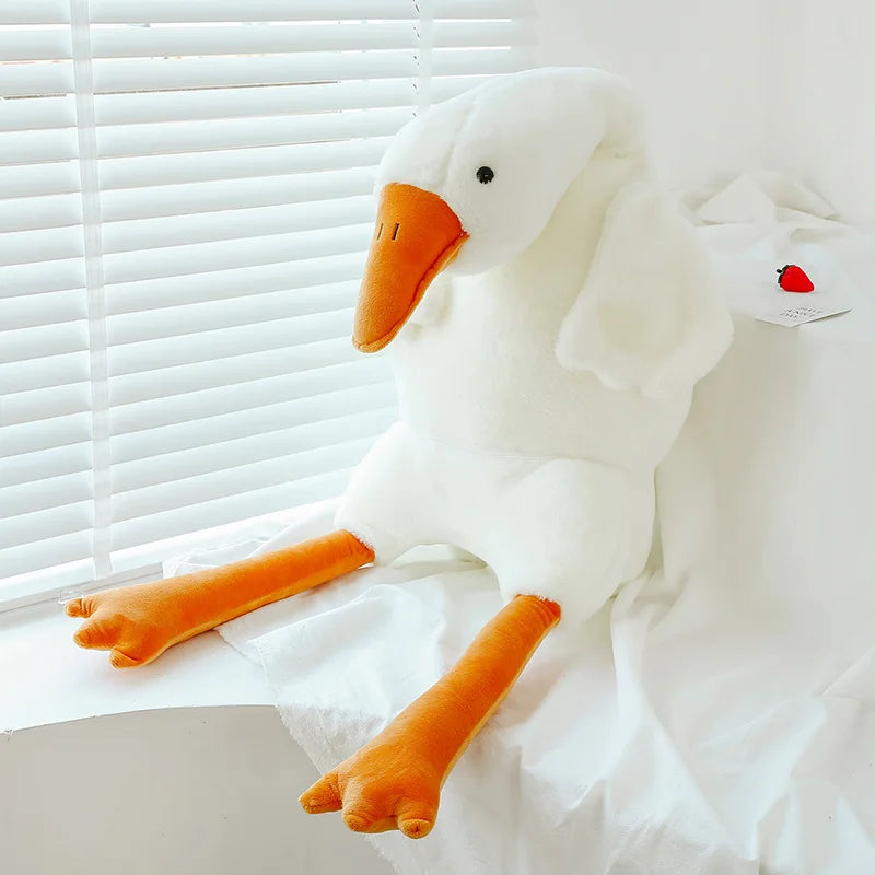 90-190cm Lovely Big White Goose Throw Pillow Plush Doll Sleep on Bed Birthday stuffed Toys
