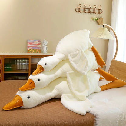 90-190cm Lovely Big White Goose Throw Pillow Plush Doll Sleep on Bed Birthday stuffed Toys