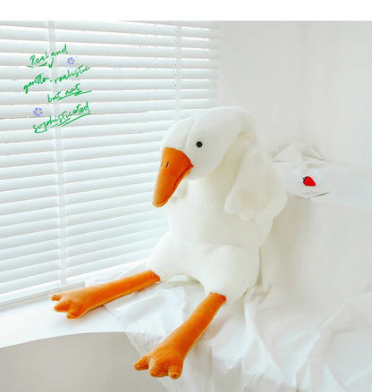 90-190cm Lovely Big White Goose Throw Pillow Plush Doll Sleep on Bed Birthday stuffed Toys