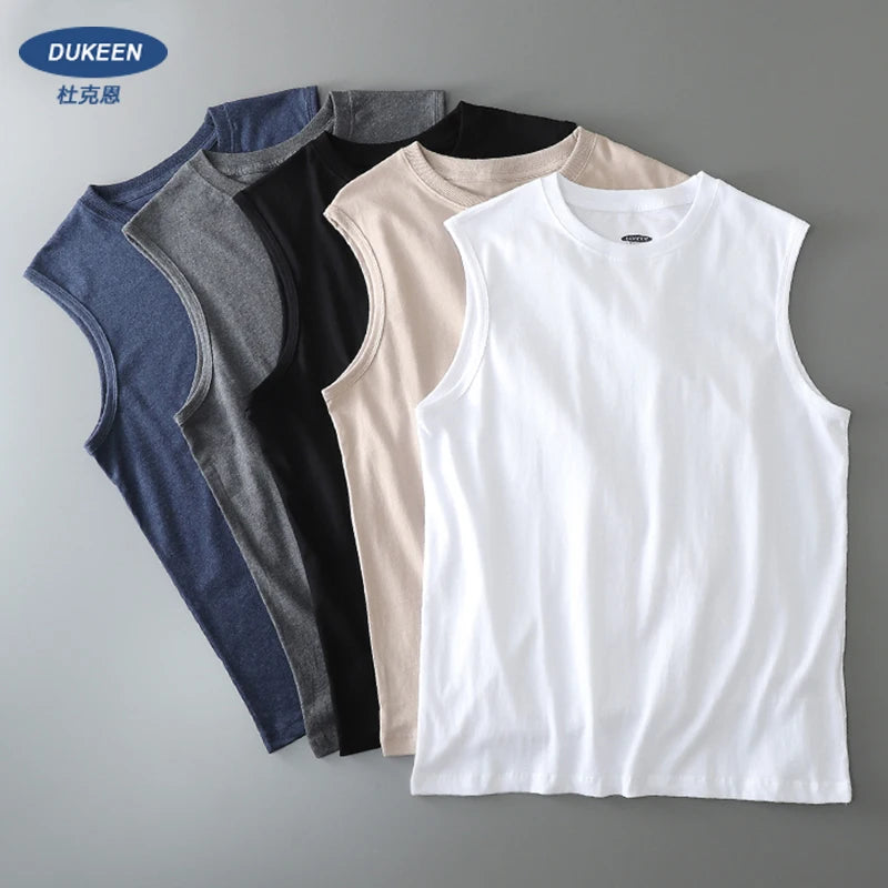 Sleeveless T-Shirt Men's Fitness Clothes White Sports Undershirt Unisex