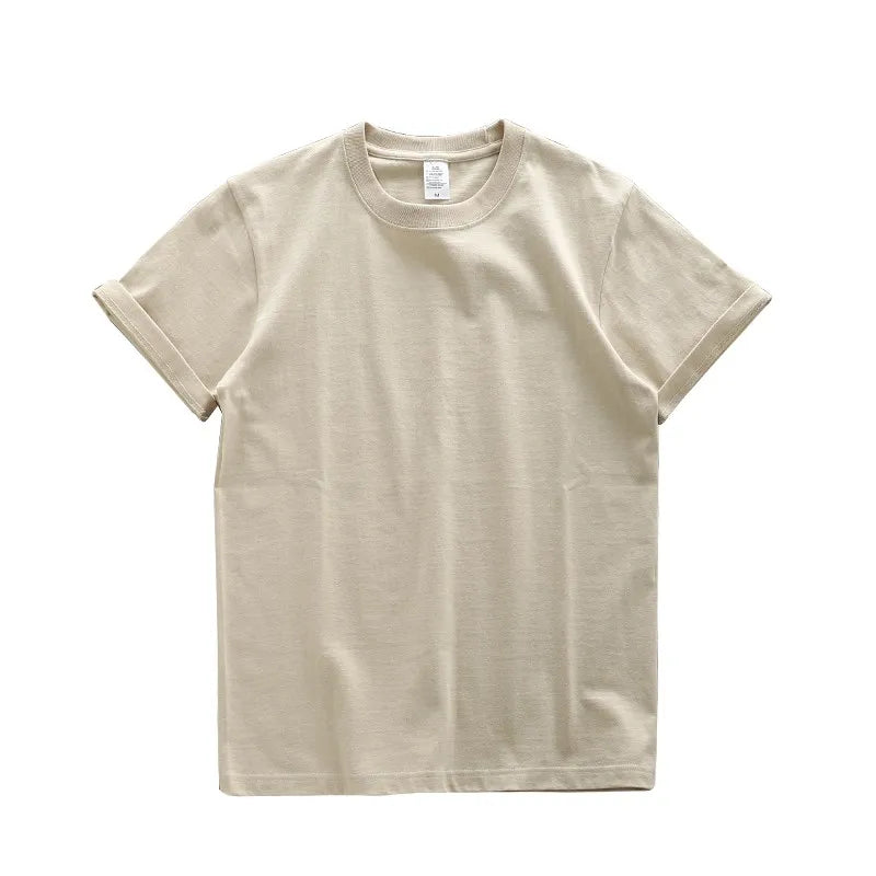 Oversized Heavyweight T Shirt for Men Summer Short Sleeve Tee 100% Cotton